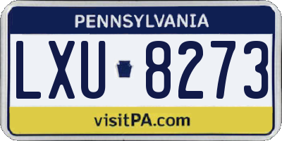 PA license plate LXU8273