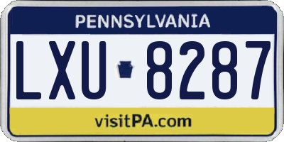 PA license plate LXU8287