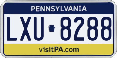 PA license plate LXU8288