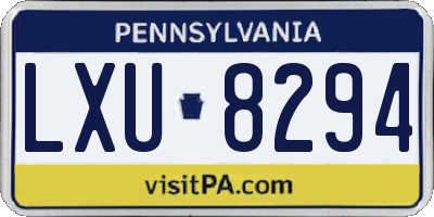PA license plate LXU8294