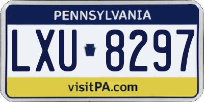 PA license plate LXU8297
