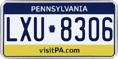 PA license plate LXU8306