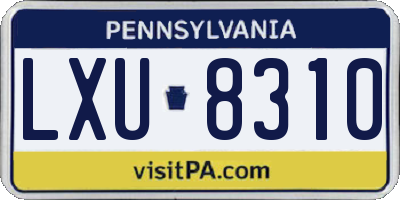 PA license plate LXU8310