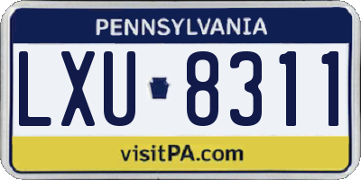 PA license plate LXU8311
