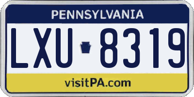 PA license plate LXU8319