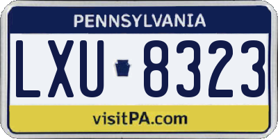 PA license plate LXU8323