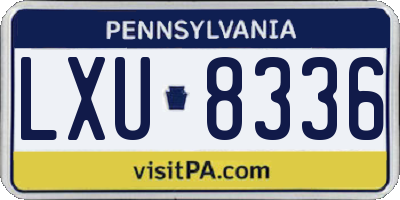 PA license plate LXU8336