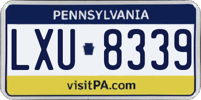PA license plate LXU8339