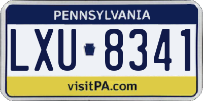 PA license plate LXU8341