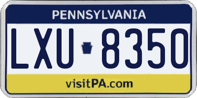 PA license plate LXU8350