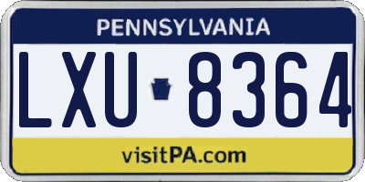 PA license plate LXU8364