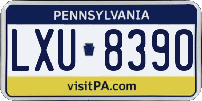 PA license plate LXU8390