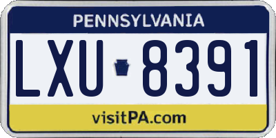 PA license plate LXU8391