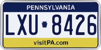 PA license plate LXU8426