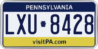 PA license plate LXU8428