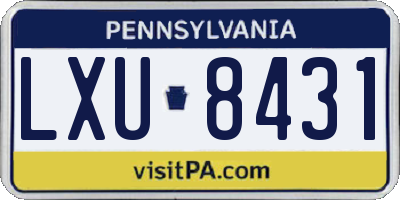 PA license plate LXU8431