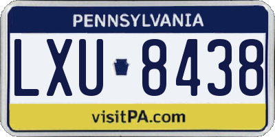PA license plate LXU8438