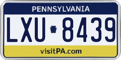 PA license plate LXU8439
