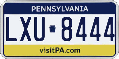 PA license plate LXU8444