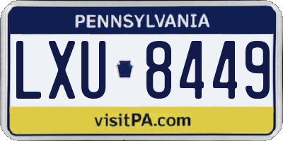 PA license plate LXU8449