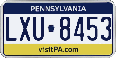 PA license plate LXU8453