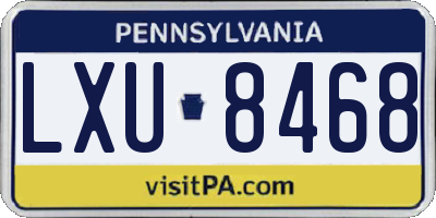 PA license plate LXU8468