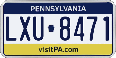 PA license plate LXU8471