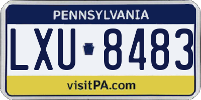PA license plate LXU8483