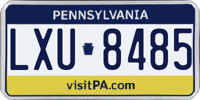 PA license plate LXU8485