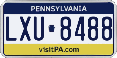 PA license plate LXU8488