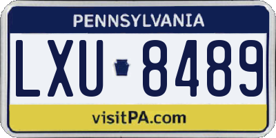 PA license plate LXU8489