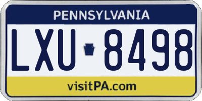 PA license plate LXU8498