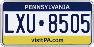 PA license plate LXU8505