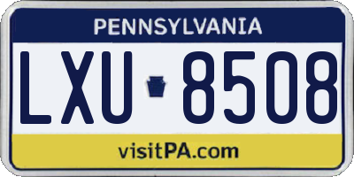 PA license plate LXU8508
