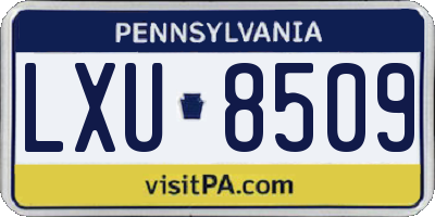 PA license plate LXU8509