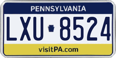 PA license plate LXU8524
