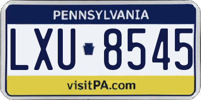 PA license plate LXU8545