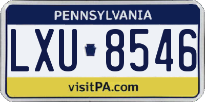 PA license plate LXU8546