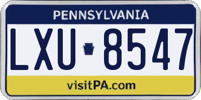 PA license plate LXU8547