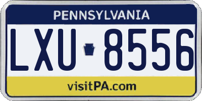 PA license plate LXU8556