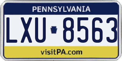 PA license plate LXU8563