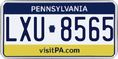 PA license plate LXU8565