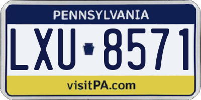 PA license plate LXU8571