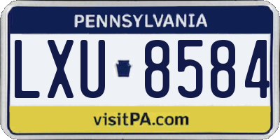 PA license plate LXU8584