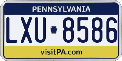 PA license plate LXU8586