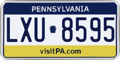 PA license plate LXU8595