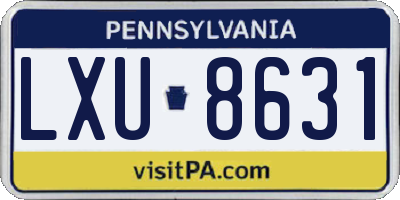 PA license plate LXU8631