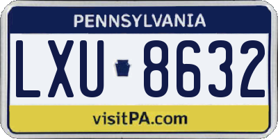 PA license plate LXU8632