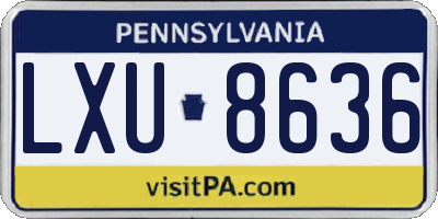 PA license plate LXU8636
