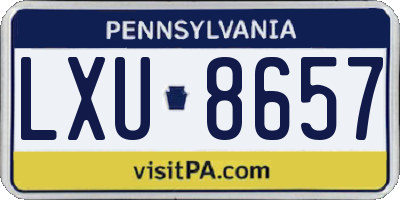 PA license plate LXU8657